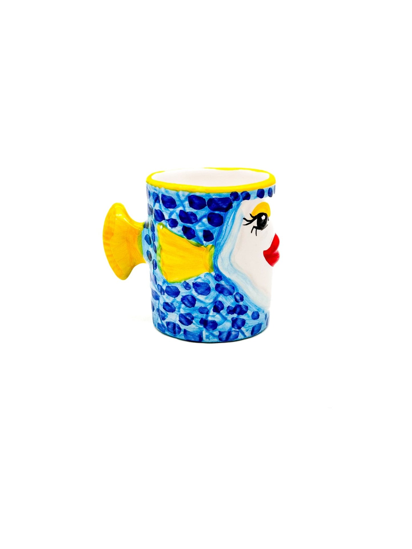 Taza Sexy Fish Azul-Amarillo - moruecoceramicas