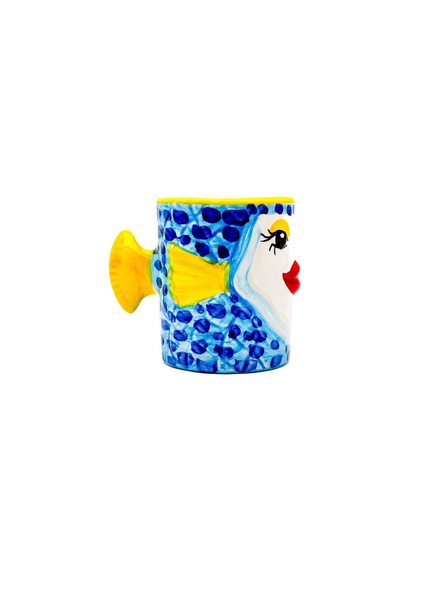 Taza Sexy Fish Azul-Amarillo - moruecoceramicas