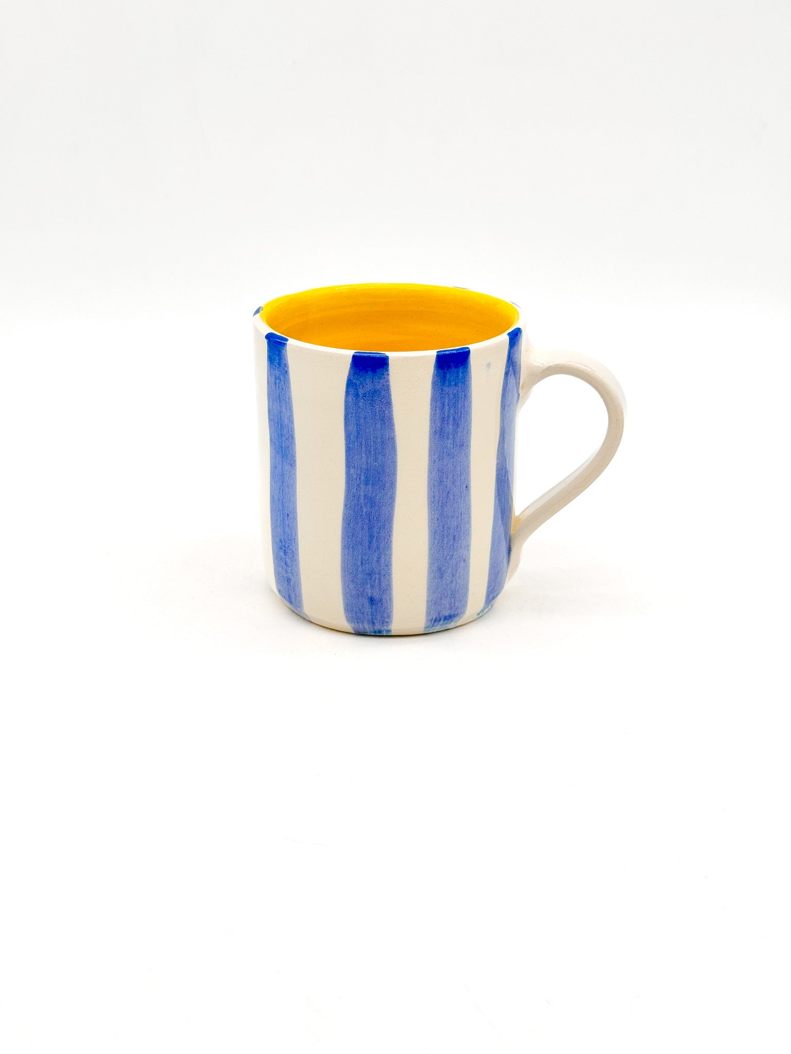 Taza Stripes Navy-Yellow - DUO - moruecoceramicas