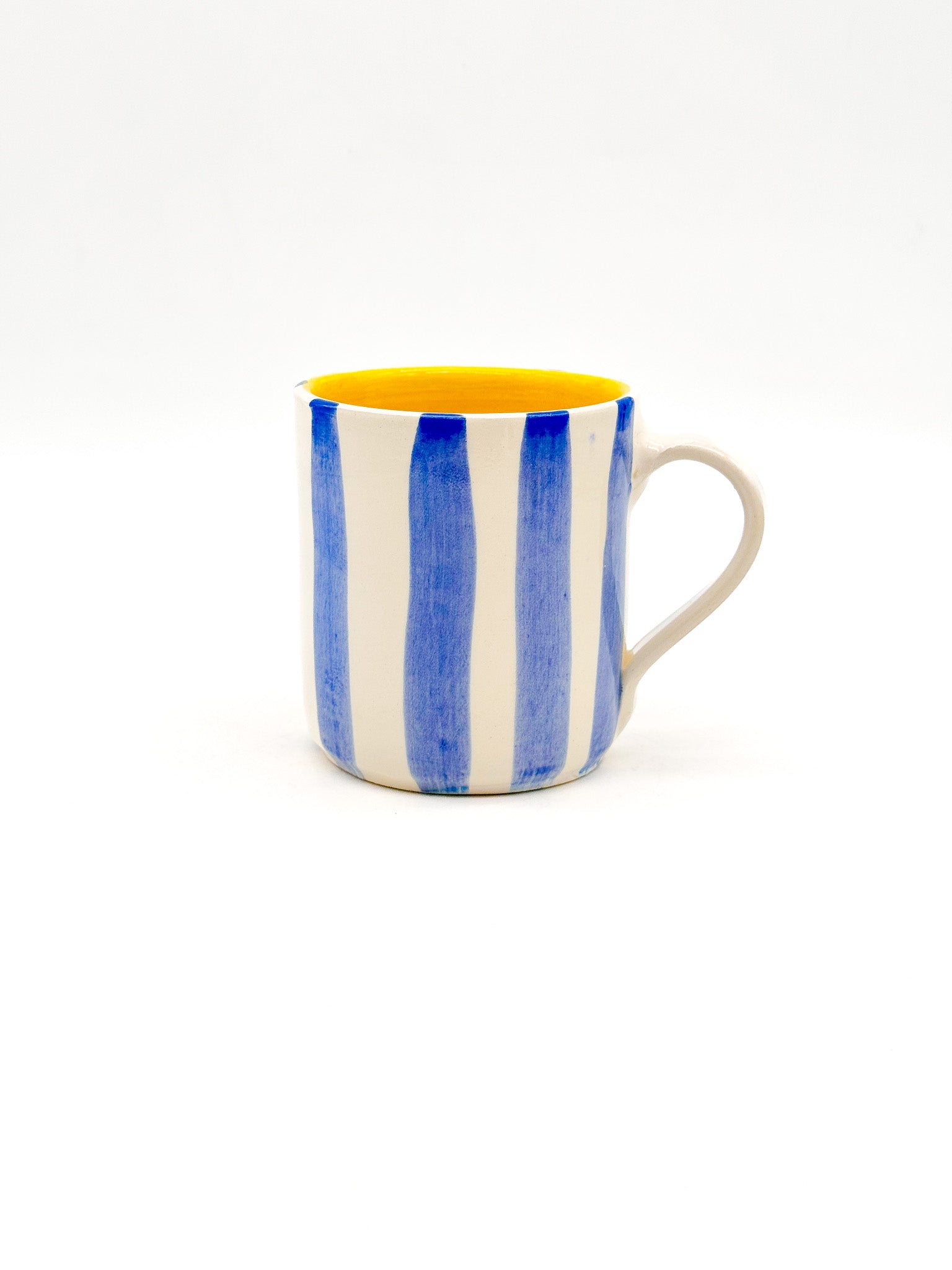 Taza Stripes Navy-Yellow - DUO - moruecoceramicas