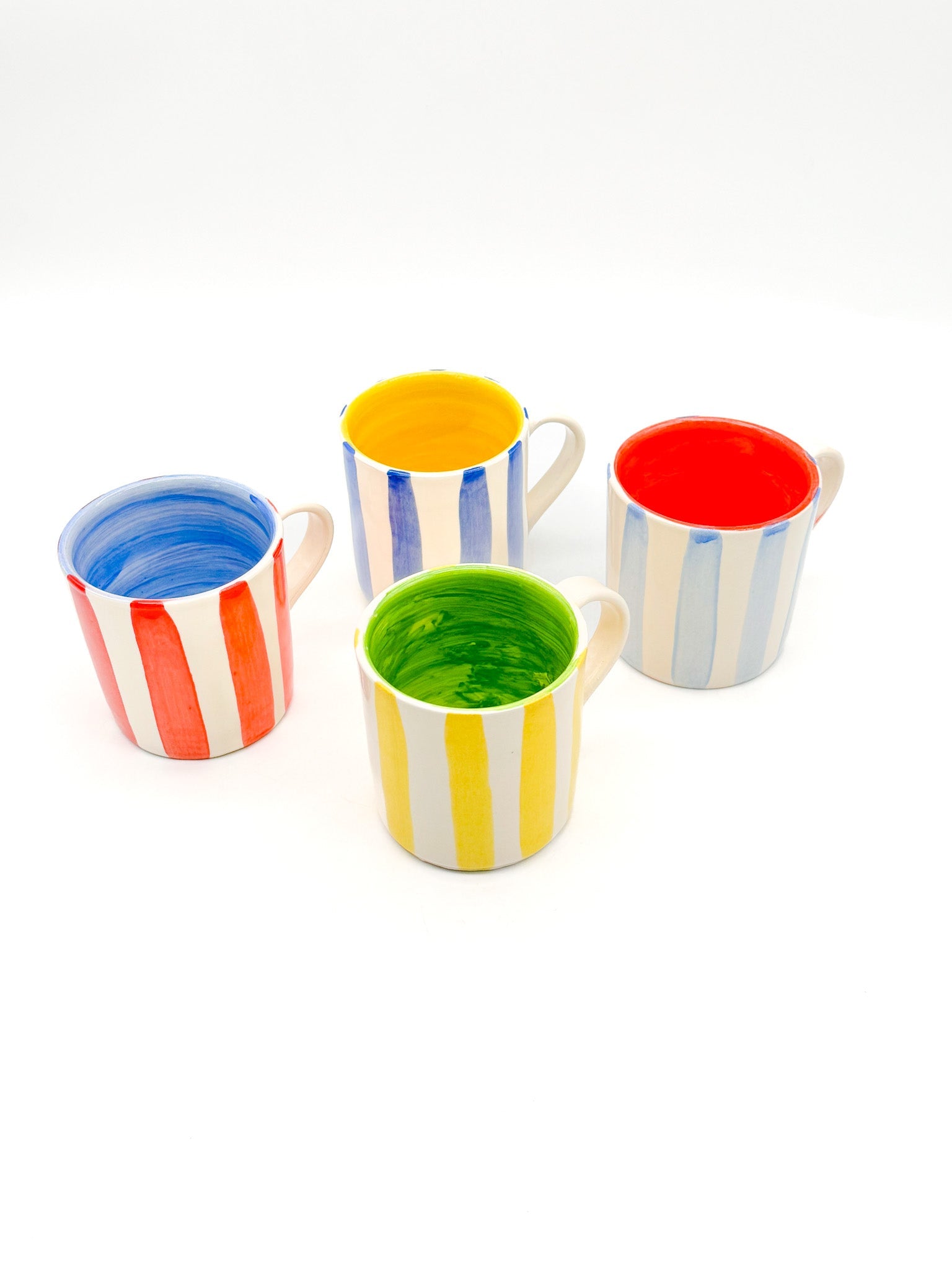Taza Stripes Yellow-Green - DUO - moruecoceramicas