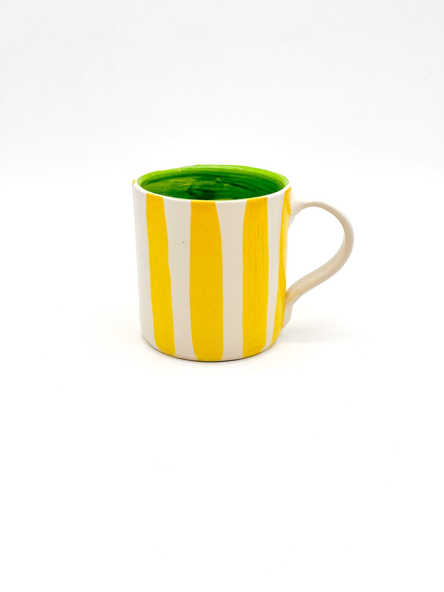 Taza Stripes Yellow-Green - DUO - moruecoceramicas