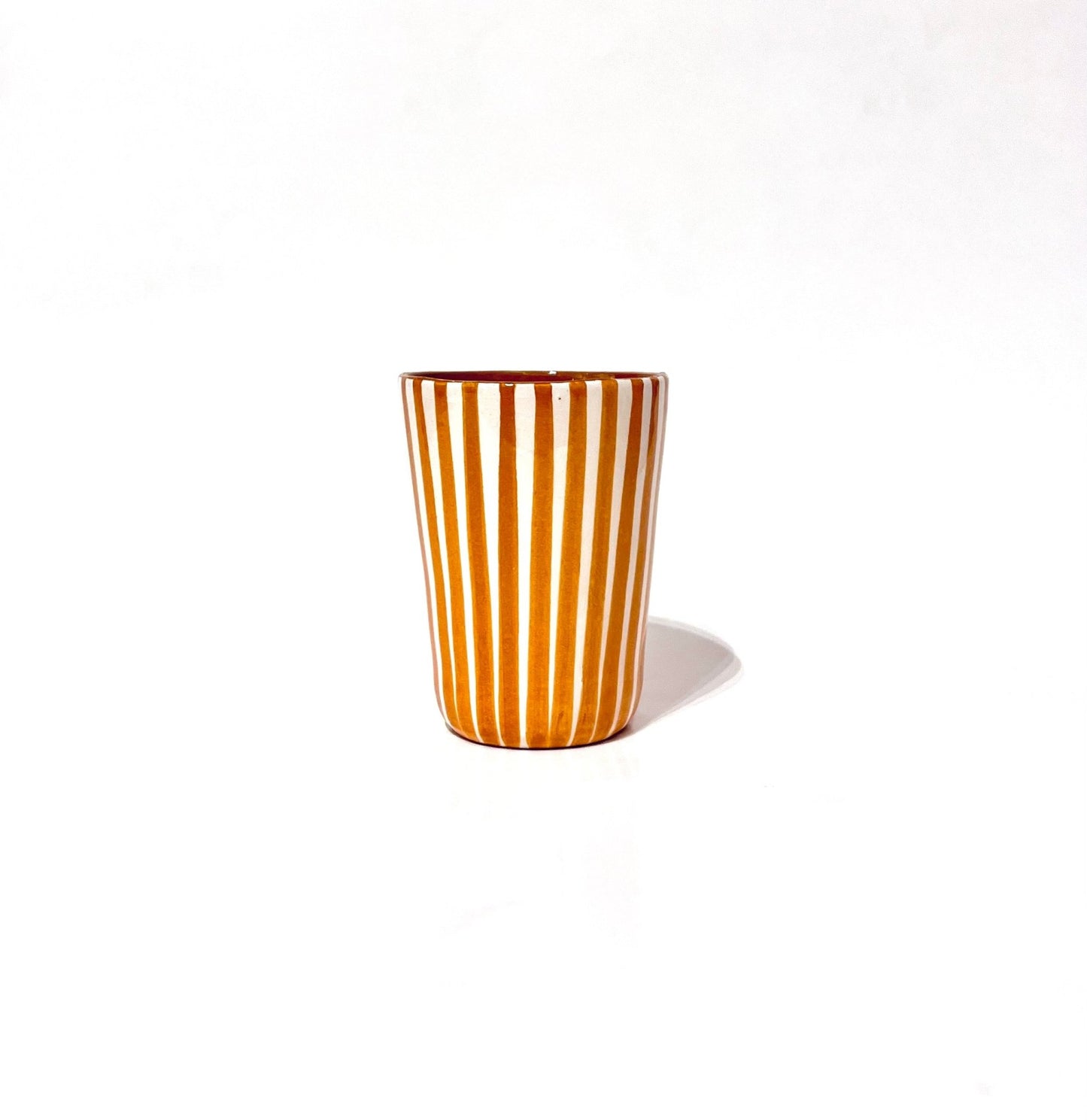 Vaso mini líneas terracota - moruecoceramicas