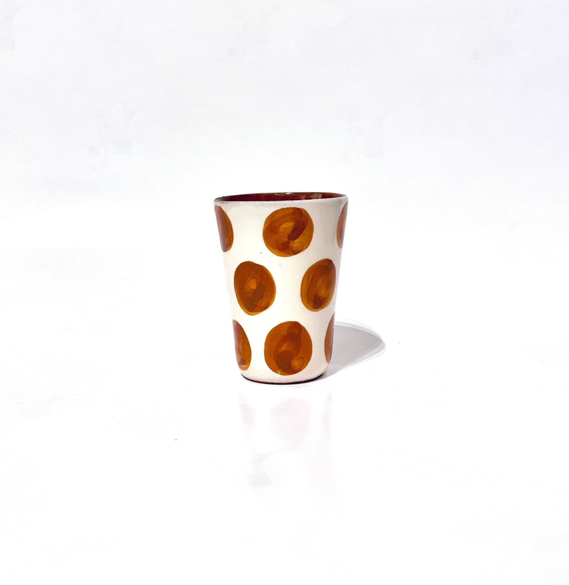 Vaso mini lunares terracota - moruecoceramicas