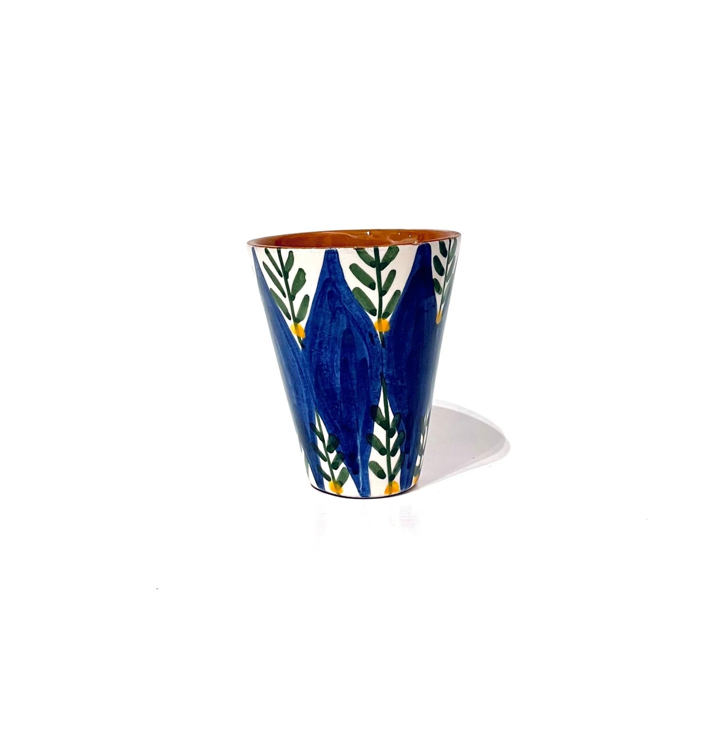 Vaso motivos azul - verde - moruecoceramicas