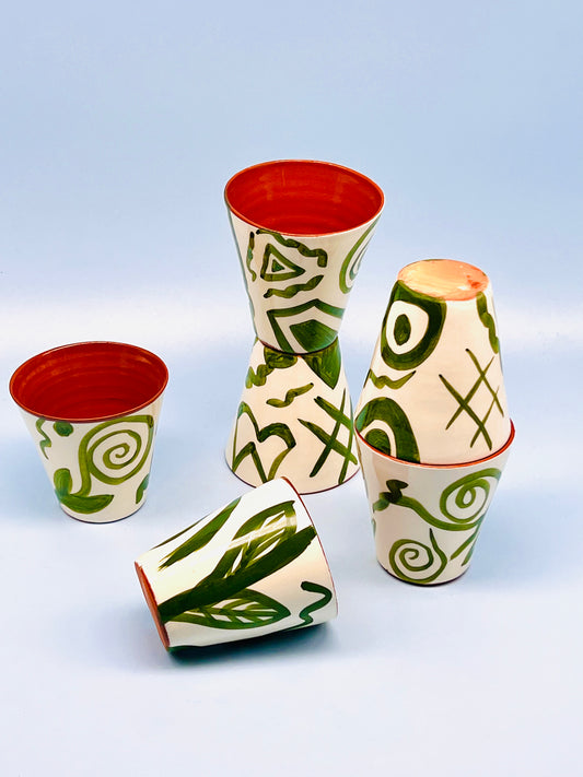 Set de 6 vasos Tribal Verde