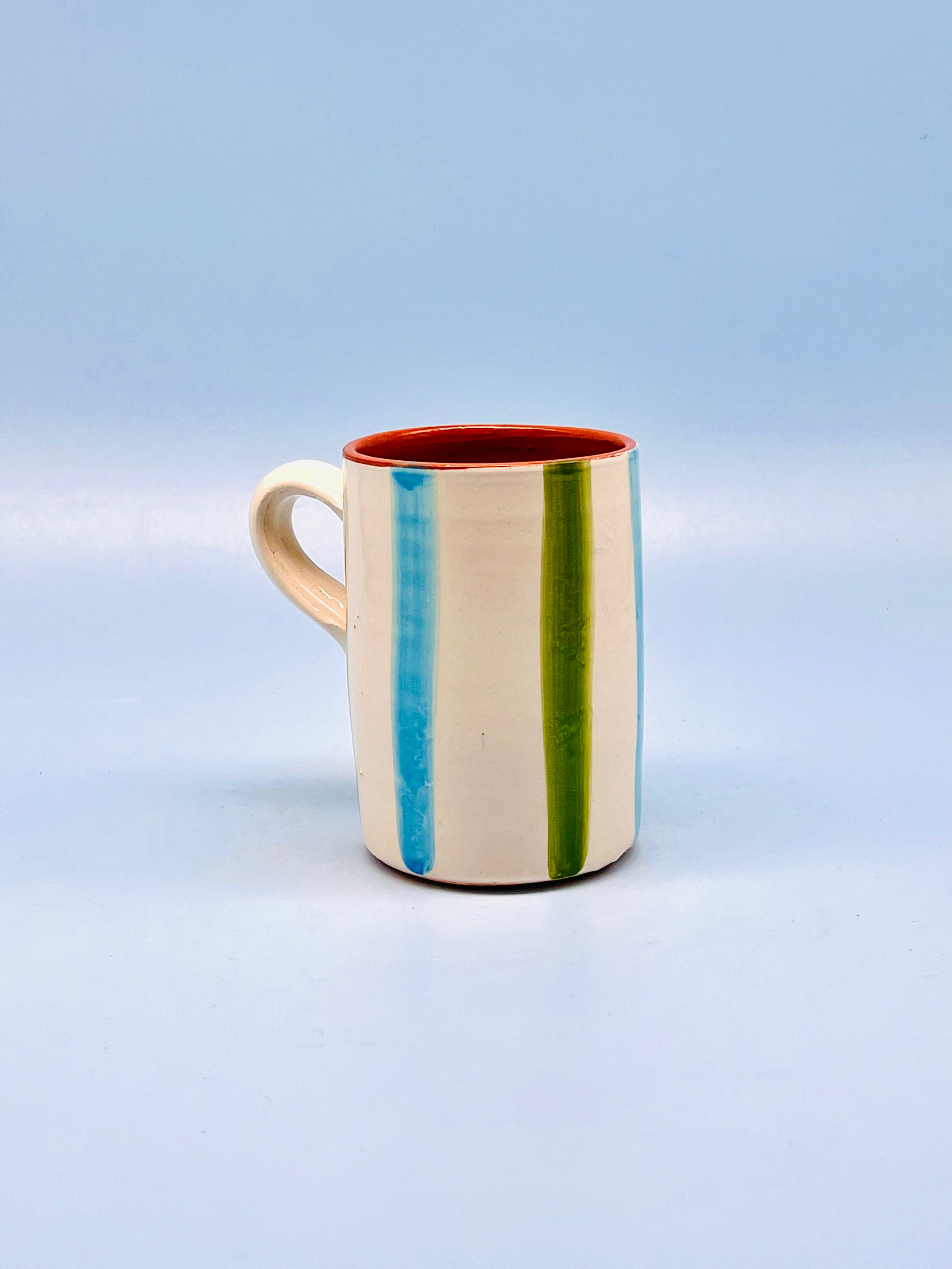 Taza artesanal Stripes Blue-Green