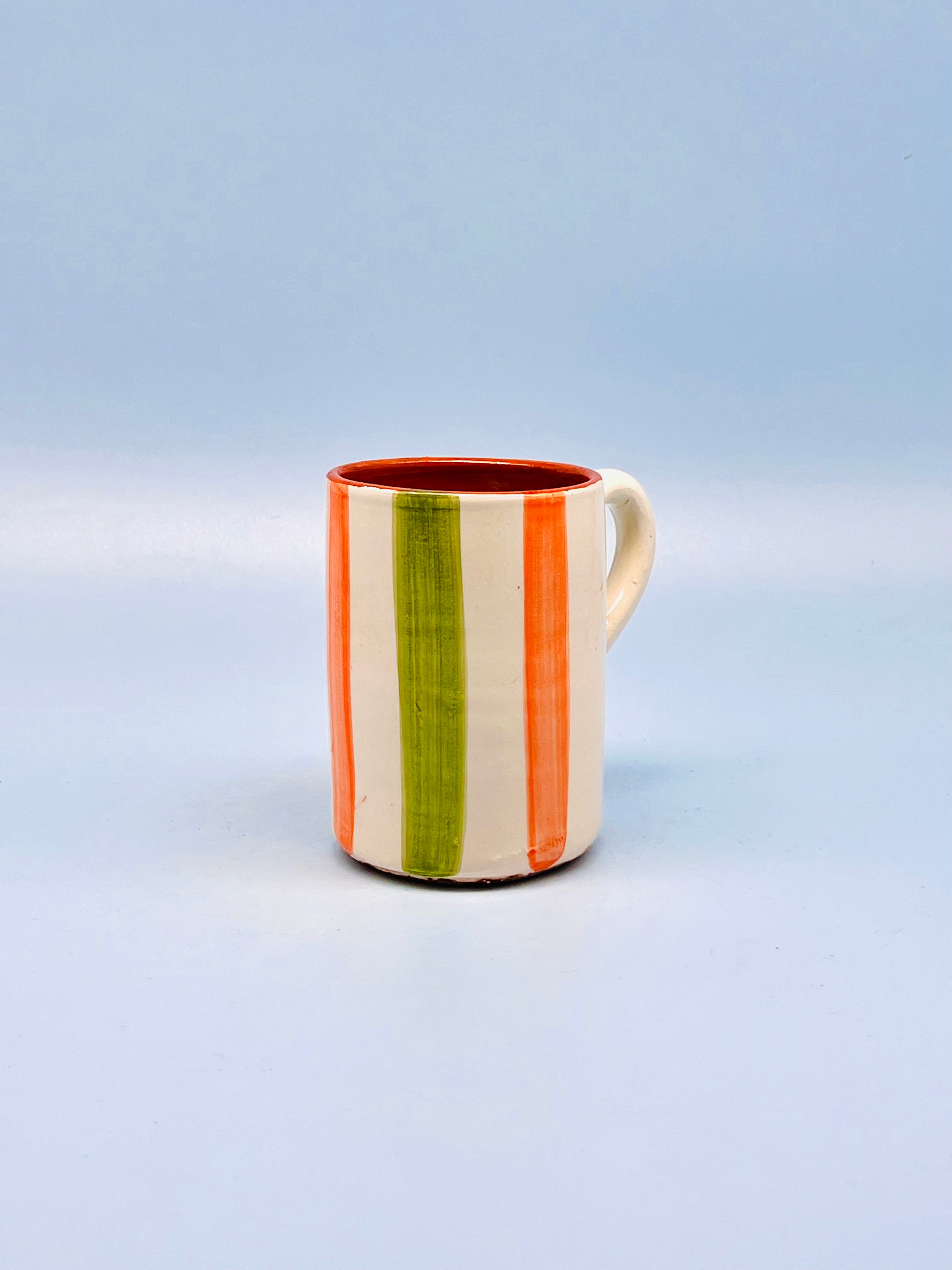 Taza artesanal Stripes Orange-Green