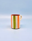 Taza artesanal Stripes Orange-Green