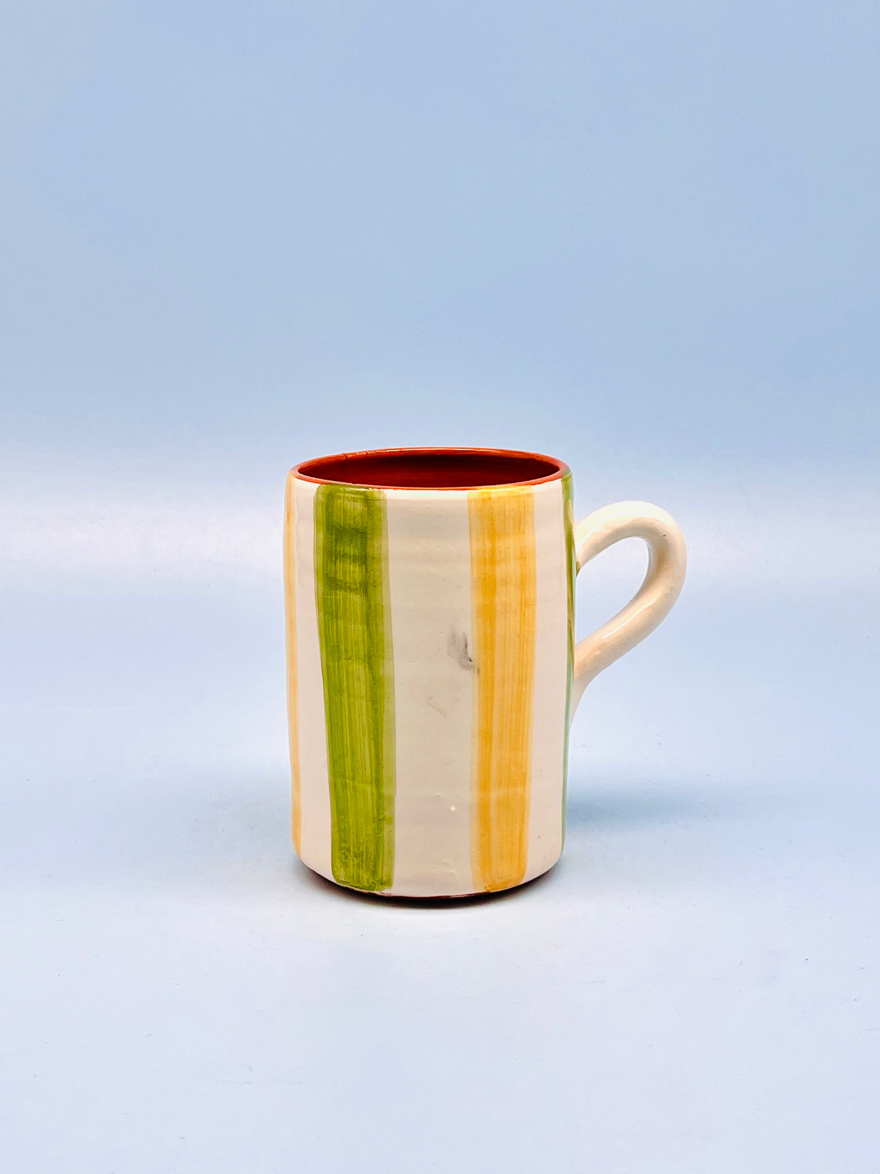 Taza artesanal Stripes Yellow-Green