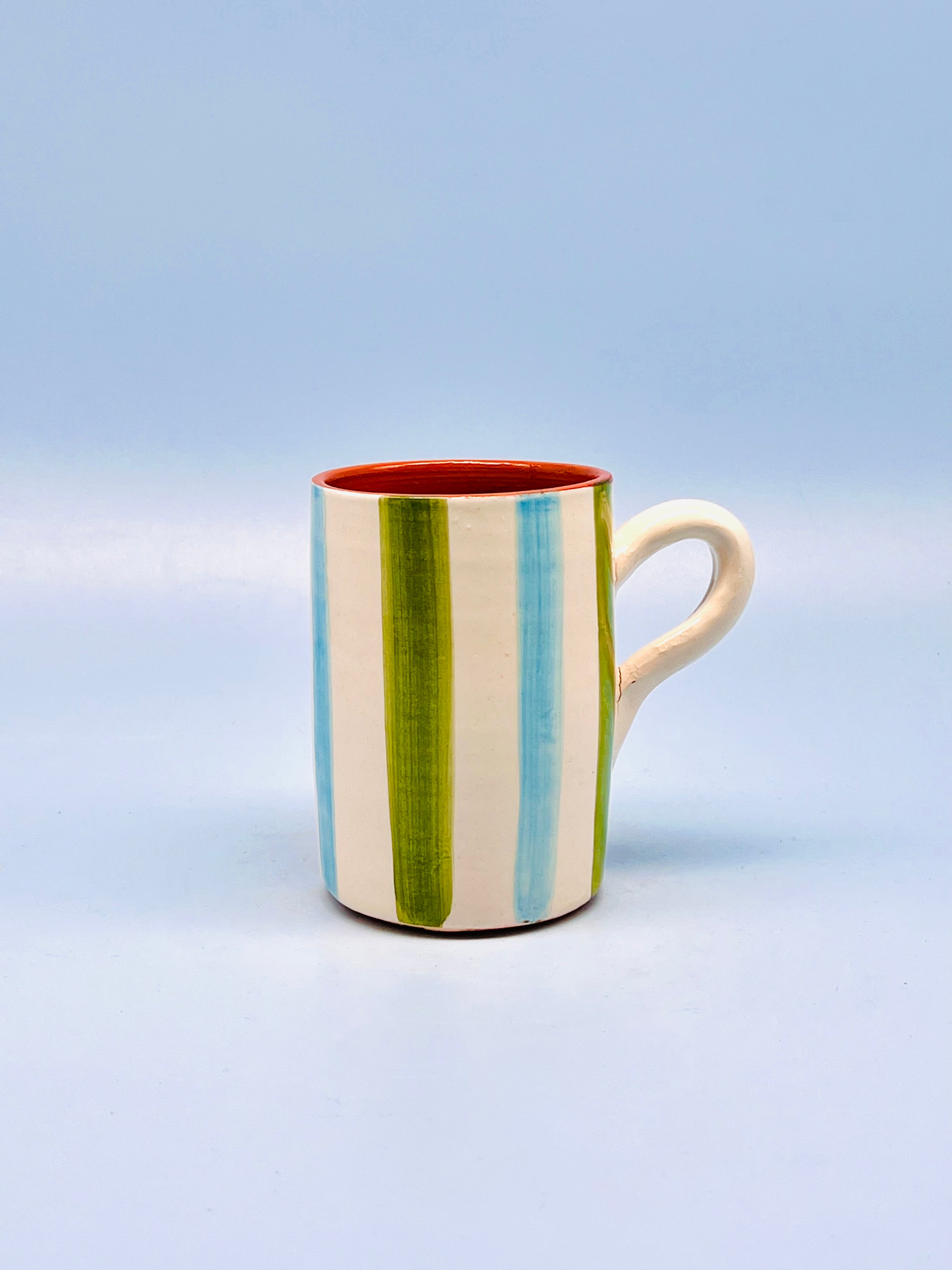 Taza artesanal Stripes Blue-Green