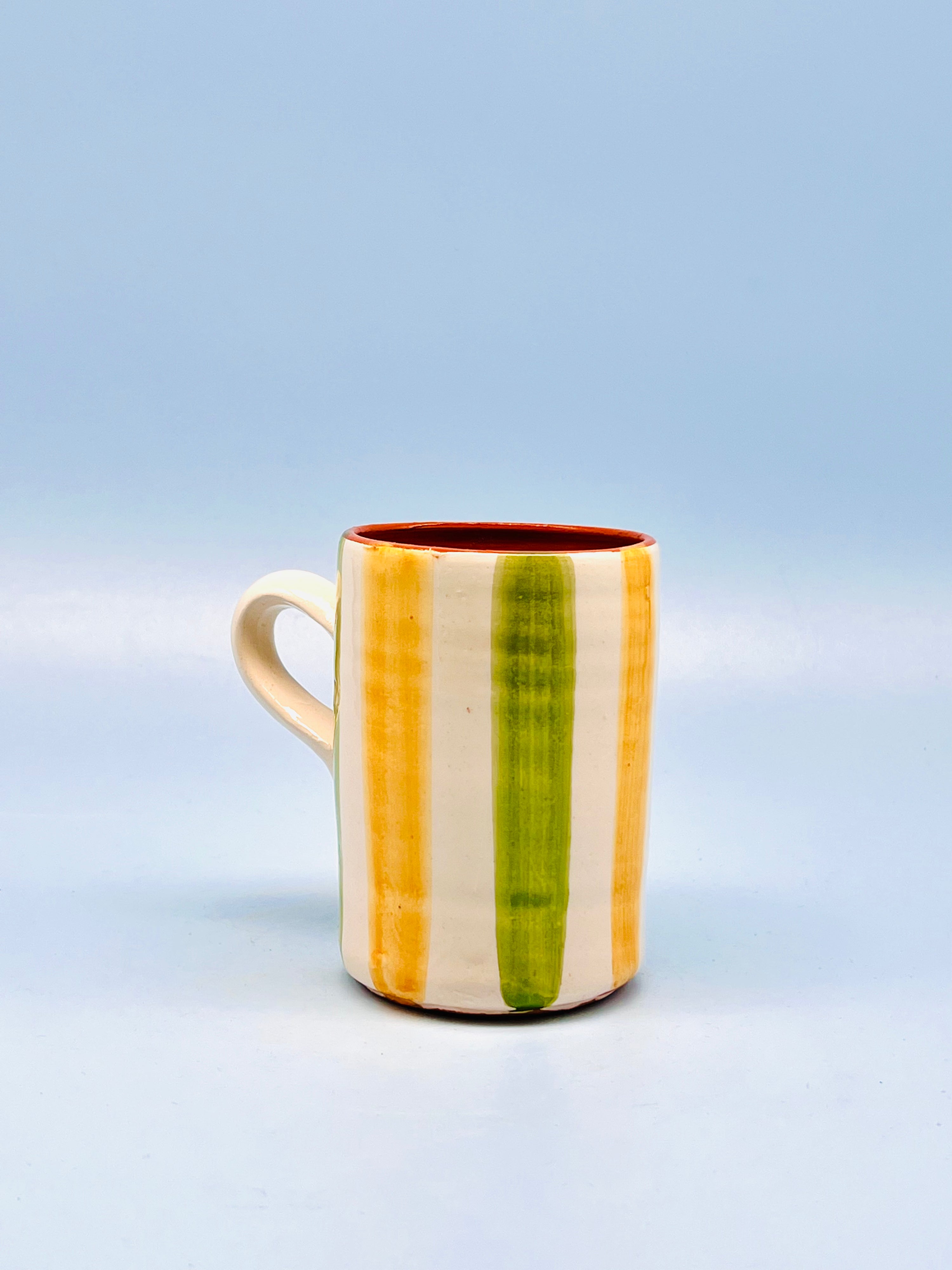 Taza artesanal Stripes Yellow-Green