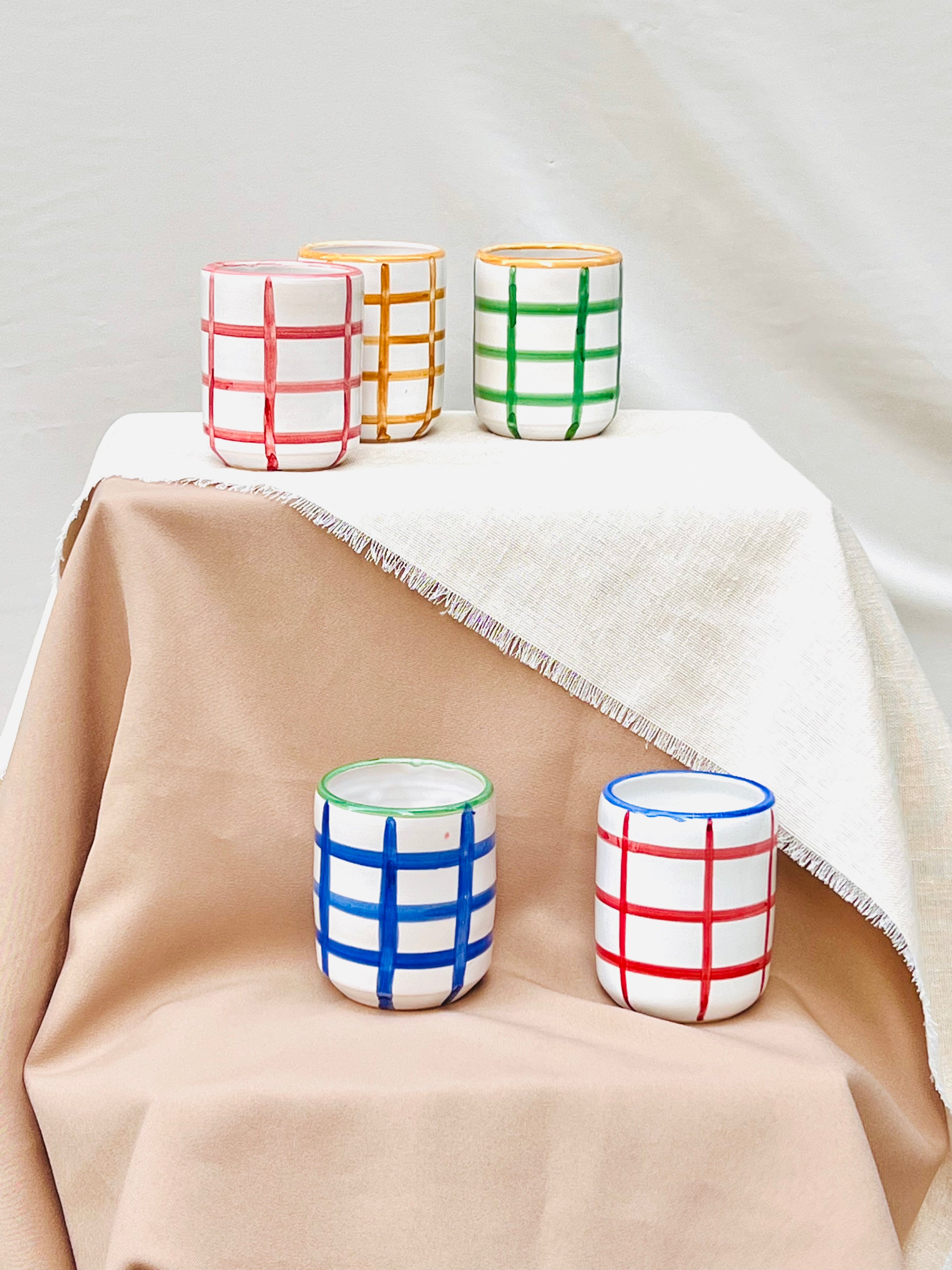 Vaso artesanal The Brand Cuadros